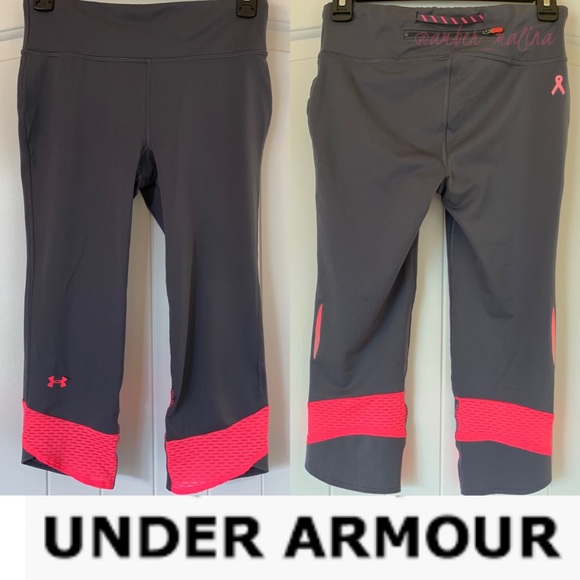 Under Armour Pants - Under Armour Pink & Grey Compression Legging